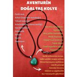 Sertifikalı Doğal Aventurin Taşı Kalp Kolye Zincir Dahil