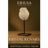 Sertifikalı Doğal Ham Kristal Kuvars Taşı Standlı Obje – Saf Enerji ve Zihinsel Berraklık Taşı