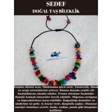 Sertifikalı Doğal Kırık Taş Renkli Sedef Taşı Bileklik Asansörlü Kilit Sistemi