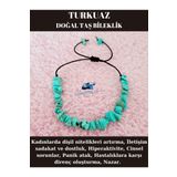 Sertifikalı Doğal Kırık Taş Turkuaz Taşı Bileklik Asansörlü Kilit Sistemi