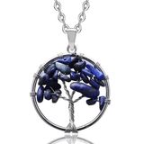 Sertifikalı Doğal Lapis Lazuli Taşı Hayat Ağacı Kolye