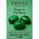 Sertifikalı Doğal Malahit Taşı Kütle 3 Adet – Denge, Dönüşüm Ve Koruyucu Enerji