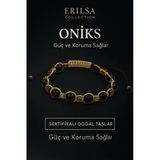 Sertifikalı Doğal Oniks Taşı Bileklik – Güç Ve Koruma Sağlayan El Yapımı Enerji Takısı