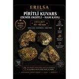 Sertifikalı Doğal Piritli Kuvars Demir Oksitli Kütle Ham Kristal Taş 40-60 Mm Orta Boy