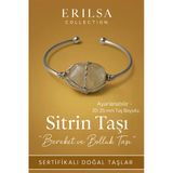 Sertifikalı Doğal Sitrin Taşı Gümüş Kaplama Ayarlanabilir Bileklik – Bereket Ve Bolluk Taşı
