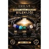 Sertifikalı Doğal Taş Nazar Koruma Bilekliği Bereket Enerji Bilekliği - Akik Ametist Yeşim Kuvars