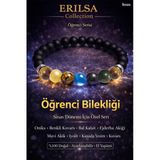 Sertifikalı Doğal Taş Öğrenci Bilekliği 7 Çakra Enerji Bileklik Oniks Kuvars Akik İyolit Yeşim Taşı
