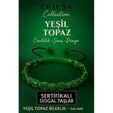 Sertifikalı Doğal Terahertz - Yeşil Topaz Taşı Bileklik - Canlılık Ve Denge Taşı