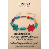Sertifikalı Dümen Dorika Renkli Turkuaz Firuze Taşı Bileklik – Rotanı Sevgiye Enerjini Huzura Çevir
