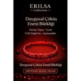 Sertifikalı Duygusal Çöküş Enerji Bilekliği – Kırmızı Topaz Doğal Taş 4 Mm Ayarlanabilir