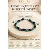 Sertifikalı Eline Geçen Parayı Bereketlendirme Malını Koruma Bolluk Bilekliği Firuze Obsidyen Doğal