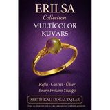 Sertifikalı Enerji Frekans Yüzüğü – Multicolor Kuvars Ayarlamalı Gold İnce Kasa İkizler Başak Balık