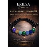 Sertifikalı Eşler Arası Uyum Artırma Bilekliği - Ametist Akuamarin Kuvars Akik Yeşim Angelit Taşı