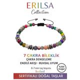 Sertifikalı Fasetli 7 Çakra Doğal Taş Bileklik (İnce Model) – Enerji Dengeleme, Uyum ve Spiritüel Arınma Taşı