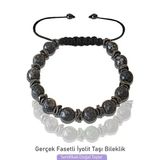 Sertifikalı Fasetli 8mm Doğal Gerçek İyolit Taşı Bileklik - Su Safiri
