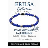 Sertifikalı Fasetli AAA+ Terahertz ve Gece Mavisi Akik Taşı Bileklik – İnce Model İçsel Huzur