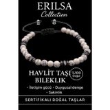 Sertifikalı Fasetli AAA+ Terahertz ve Havlit Taşı Bileklik – İnce Model Denge ve Huzur