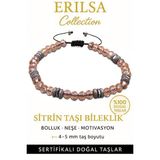 Sertifikalı Fasetli AAA+ Terahertz ve Sitrin Taşı Bileklik – İnce Model Refah ve Başarı