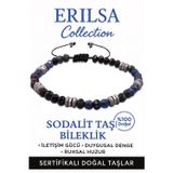 Sertifikalı Fasetli AAA+ Terahertz ve Sodalit Taşı Bileklik – İnce Model Zihinsel Berraklık