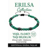 Sertifikalı Fasetli AAA+ Terahertz ve Yeşil Florit Taşı Bileklik – İnce Model Zihinsel Netlik