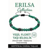 Sertifikalı Fasetli AAA+ Terahertz ve Yeşil Florit Taşı Bileklik – İnce Model Zihinsel Netlik