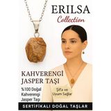 Sertifikalı Fasetli Kahverengi Jasper Doğal Taş Kolye – Şifa Uyum Güç Ve Denge Taşı