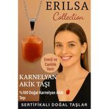 Sertifikalı Fasetli Karnelyan Akik Taşı Kolye – Enerji ve Canlılık Veren Doğal Taş