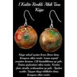 Sertifikalı Fasetli Renkli Kuvars Taşı Doğal Taş Küpe