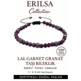 Sertifikalı Fasetli Terahertz – Lal (Garnet/Granat) Taşı Bileklik (İnce Model) – Tutku, Dayanıklılık ve Yaşam Gücü Taşı