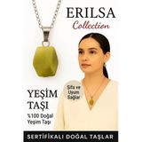 Sertifikalı Fasetli Yeşim Doğal Taş Kolye – Şifa Uyum Denge ve Pozitif Enerji Taşı