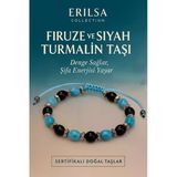 Sertifikalı Firuze ve Siyah Turmalin Taşı Bileklik - Denge Sağlayan Şifa Enerjili Takı