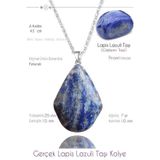 Sertifikalı Gerçek Piramit Model Lapis Lazuli Taşı Kolye