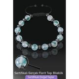 Sertifikalı Gerçek Şeffaf Yeşil Florit Taşı Bileklik - Ayarlamalı