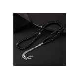 Sertifikalı Gold Obsiyen Doğal Taş Tesbih 99luk 6mm