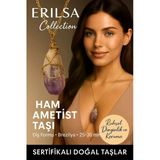 Sertifikalı Gold Renkli Doğal Ham Ametist Taşı Kolye – Ruhsal Dinginlik Ve Koruma Taşı