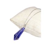 Sertifikalı Gümüş Aparatlı Doğal Lapis Lazuli Taşı Kolye