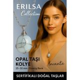 Sertifikalı Gümüş Tel Sargılı Doğal Opal Taşı Kolye – 30-35 Mm Sezgi Ve Yaratıcılık Taşı