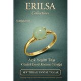 Sertifikalı Günlük Enerji Koruma Yüzüğü – Yeşim Taşı Ayarlanabilir Gold İnce Terazi Balık Burcu