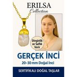 Sertifikalı Ham Altın Kaplama Gerçek İnci Kolye – Zarafet, Dişil Enerji ve Saflık Simgesi