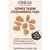 Sertifikalı Ham Cüzdan Boy Güneş Taşı Kütle - El Taşı - Neşe, Özgüven ve Günlük Enerji Desteği