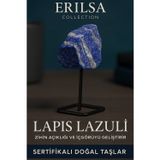 Sertifikalı Ham Doğal Lapis Lazuli Taşı Standlı Dekoratif Obje – Zihinsel Güç ve İfade Yeteneği