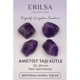 Sertifikalı Ham İşlenmemiş Ametist Doğal Taş Kütle - 25 30 Mm Negatif Enerjiden Arındıran Taş