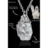 Sertifikalı Ham İşlenmemiş Gerçek Kristal Kuvars Taşı Kolye