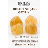 Sertifikalı Ham İşlenmemiş İri Boy Sitrin Taşı Kütle – El Taşı Bolluk, Neşe Güçlü Enerji Frekansı