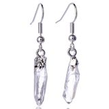 Sertifikalı Ham İşlenmemiş Kristal Kuvars Taşı Küpe