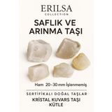Sertifikalı Ham İşlenmemiş Kristal Kuvars Taşı Kütle – El Taşı Arınma Netlik Evrensel Şifa Enerjisi