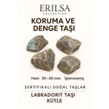 Sertifikalı Ham İşlenmemiş Labradorit Taşı Kütle – El Taşı Spiritüel Koruma Işık Yükseltici Enerji