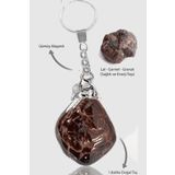 Sertifikalı Ham İşlenmemiş Model Lal - Garnet - Granat Taşı Doğal Taş Anahtarlık