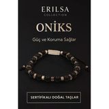 Sertifikalı Ham İşlenmemiş Oniks Taşı Bileklik – Güç Koruma Ve Kalkan