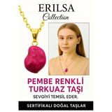 Sertifikalı Ham İşlenmemiş Pembe Turkuaz Taşı Kolye – Sevgi, Huzur ve Pozitif Enerji Taşı